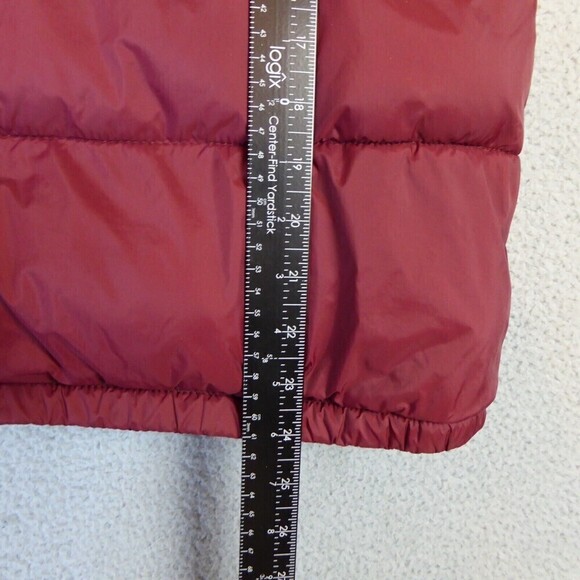 Old Navy Women's Size Small Burgundy Red Full Zip Up Quilted Puffer Vest - Picture 6 of 8